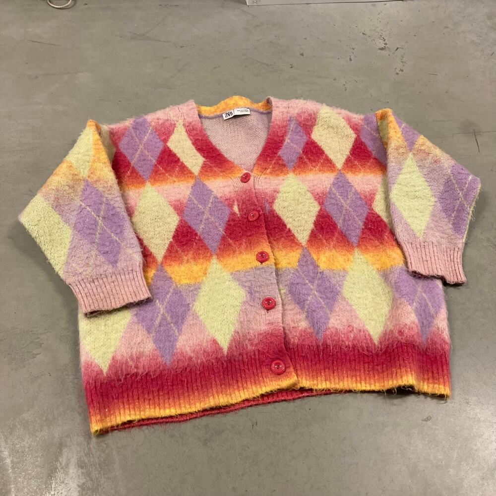 vintage y2k patterned Zara cardigan sweater